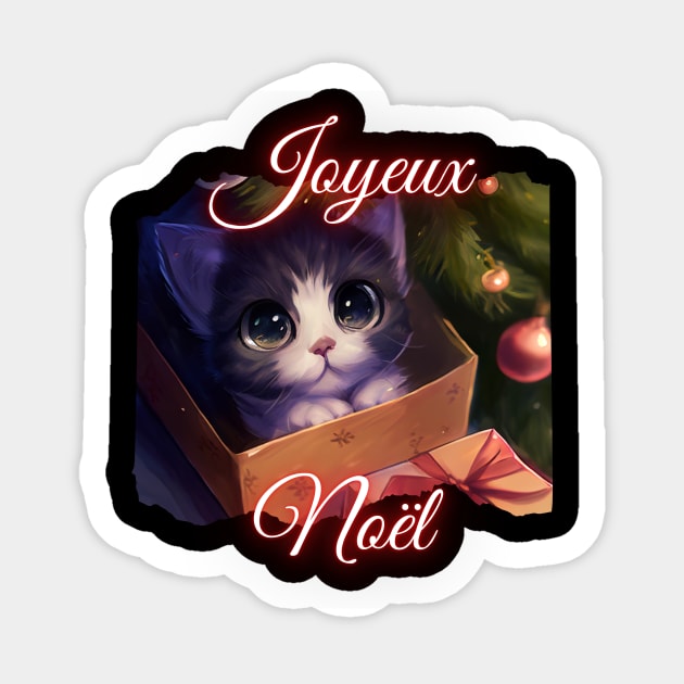 Merry Christmas - Cute Cat Under The Christmas Tree Sticker by PD-Store